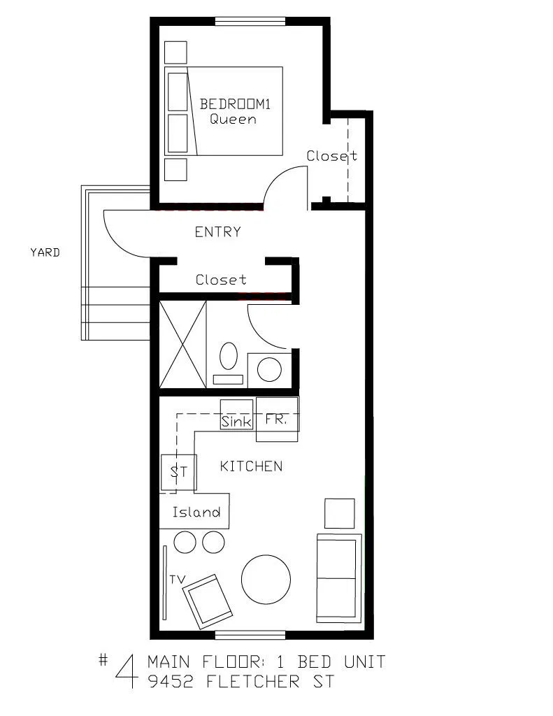 Photo 5 of 5 at #1 Bed – 9452 Fletcher Street
